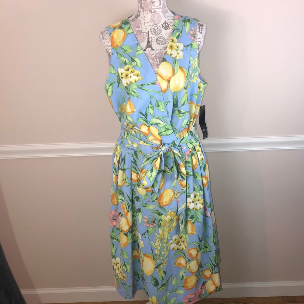 R&K PLUS SIZE 18W LEMONS 🍋 SUMMER BLUE DRESS